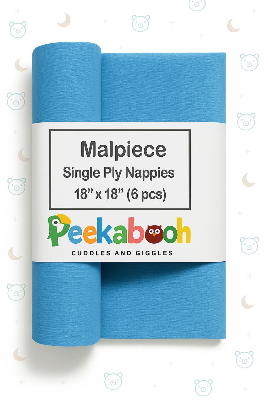 Malpiece cloth Nappies (Plain, Single ply 18*18 size)