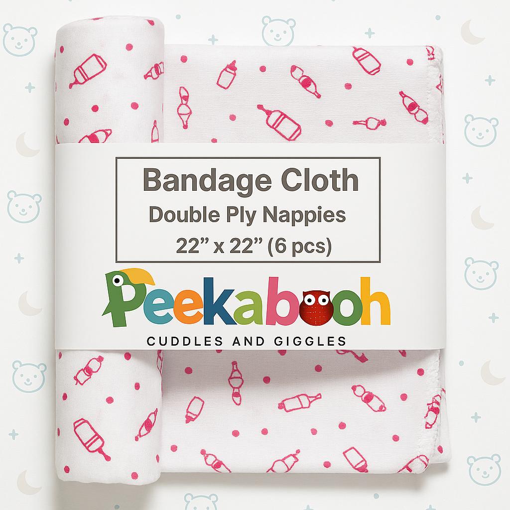 Bandage Cloth Nappies (Printed, Double ply 22*22 size)