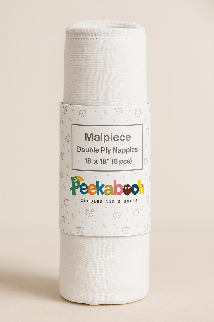Malpiece cloth Nappies (Plain, Double ply 18*18 size)
