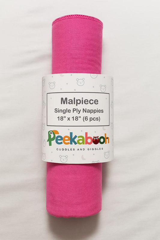 Malpiece cloth Nappies (Plain, Single ply 18*18 size)